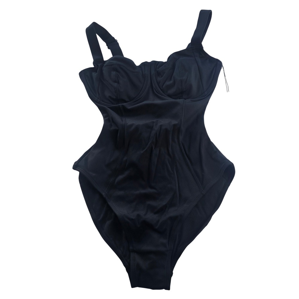 TA3 NWT Lifty Black Underwire One Piece Swimsuit XS Regular Long F/G Cup TA3011